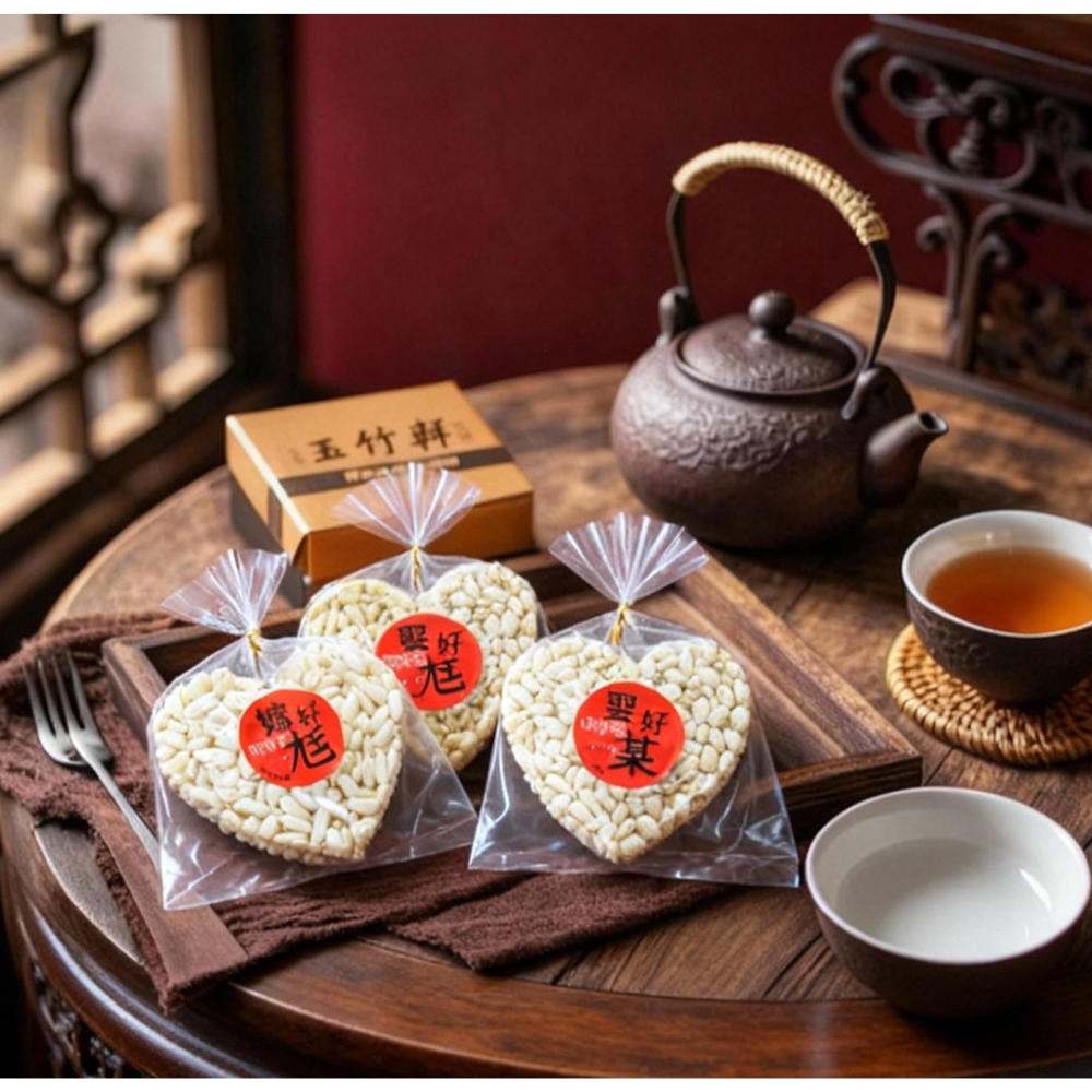 玉竹軒米香小舖-造型魔帶包裝9公分米香-愛心/圓形(原味/黑糖/胚芽米/小麥/玉米)(單種品項.口味至少10個)-細節圖4