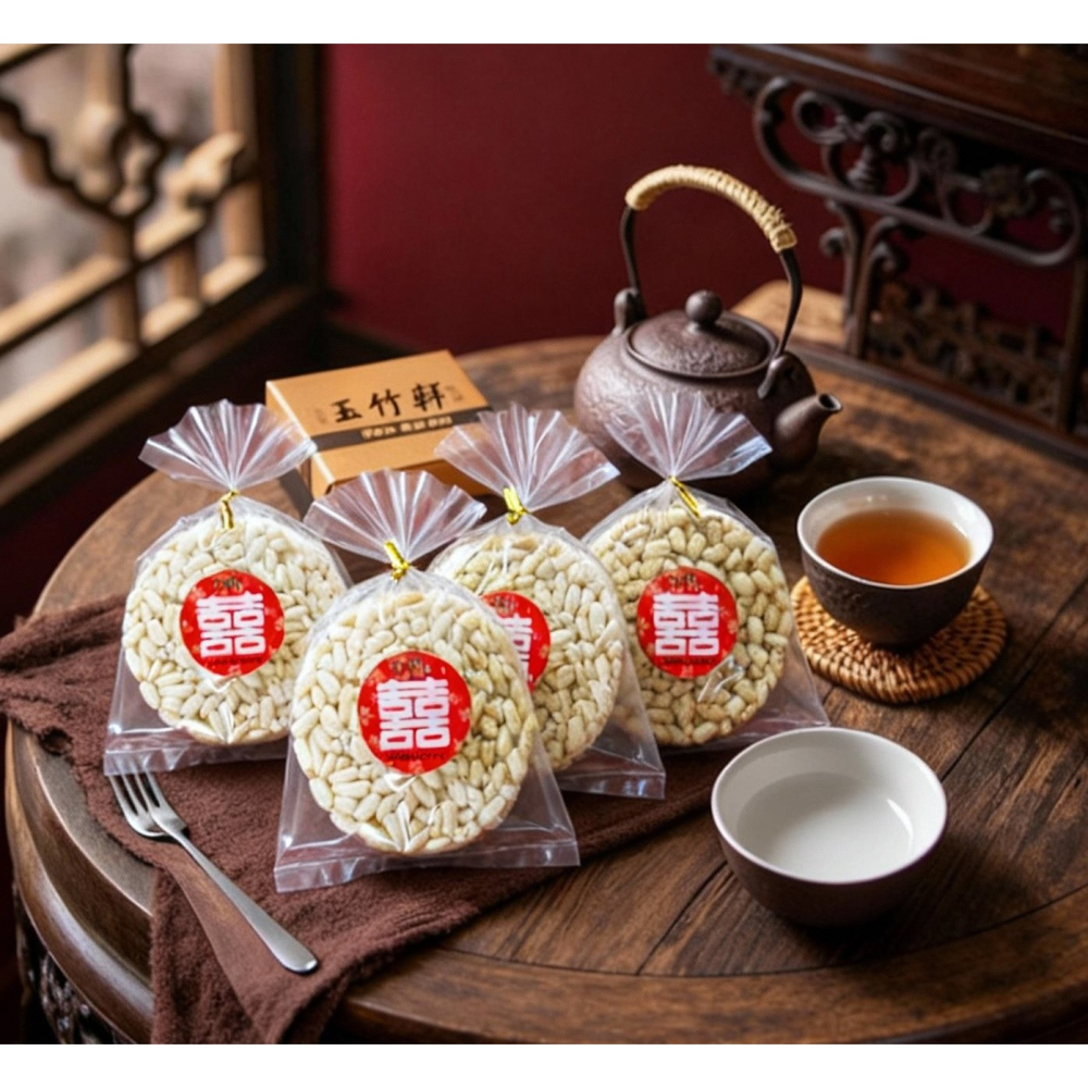 玉竹軒米香小舖-造型蝴蝶結包裝9公分米香-愛心/圓形(原味/黑糖/胚芽米/小麥/玉米)(單種品項.口味至少10個)-細節圖3