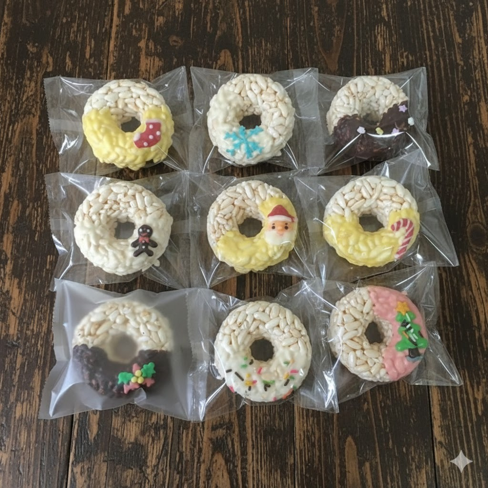 玉竹軒米香小舖-造型款(裸裝)-聖誕小甜圈(7cm)(單種品項.口味至少10個)-細節圖4