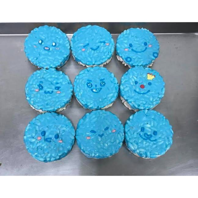 玉竹軒米香小舖-造型款(裸裝/棒棒)-SJ藍色表情團子(9cm)原味米香底(單種品項.口味至少10個)-細節圖2