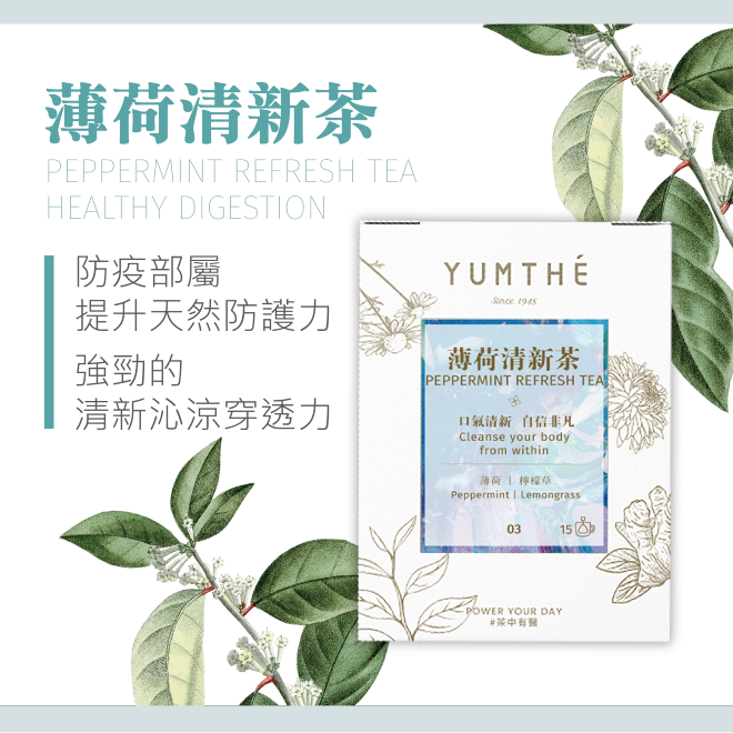 Yumthe 漾草方 薄荷檸檬草清新茶 1.5g x 15茶包/盒 無咖啡因 口氣芬芳-細節圖2