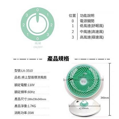 LAPOLO 9吋 循環扇(LA3510) 盛竹如代言 保固一年 風扇 電風扇 電扇 小循環扇 通風扇 買樂購-細節圖7