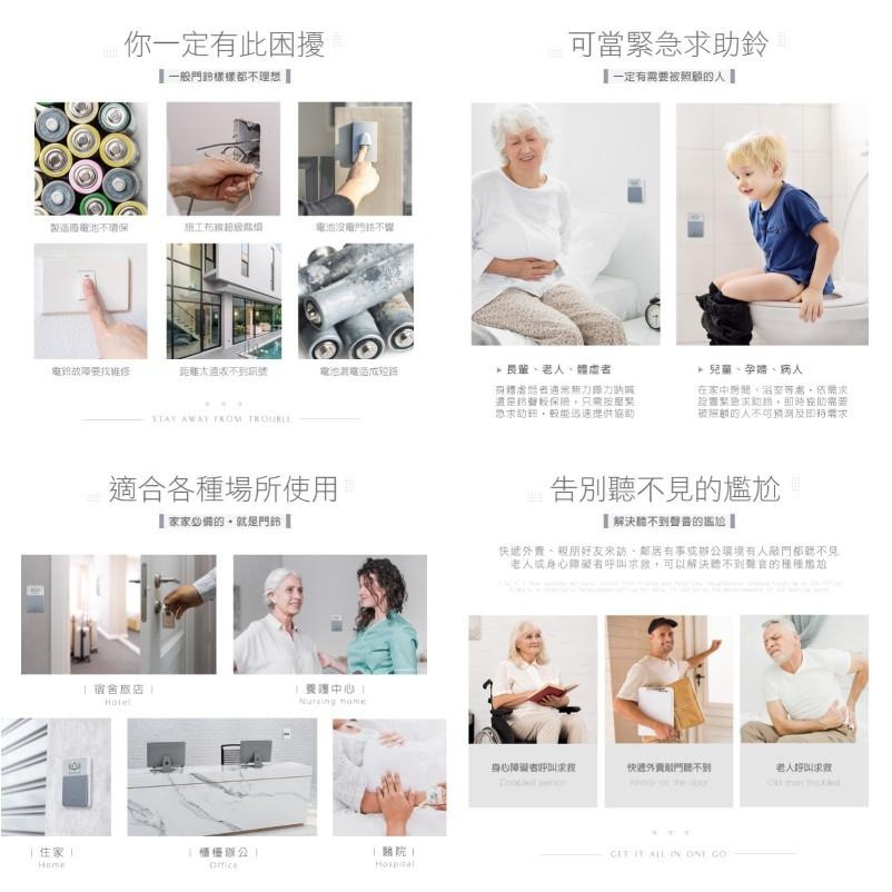 遠距無線門鈴 求救鈴 呼叫鈴 服務鈴 HANLIN DRSOS (免裝電池）按鈕防雨 老人 長輩 長照 病患照顧 買樂購-細節圖3