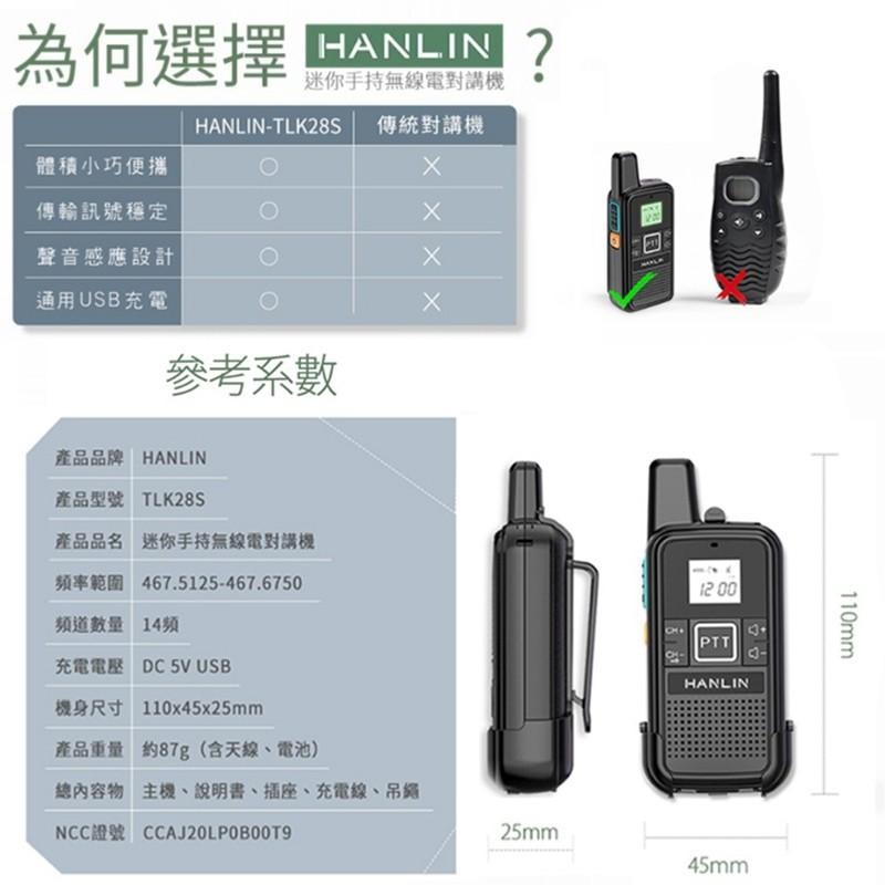 USB 迷你手持無線電對講機（一組2支）HANLIN-TLK28S 無線電對講機 手持對講機 露營 生存遊戲 買樂購-細節圖8