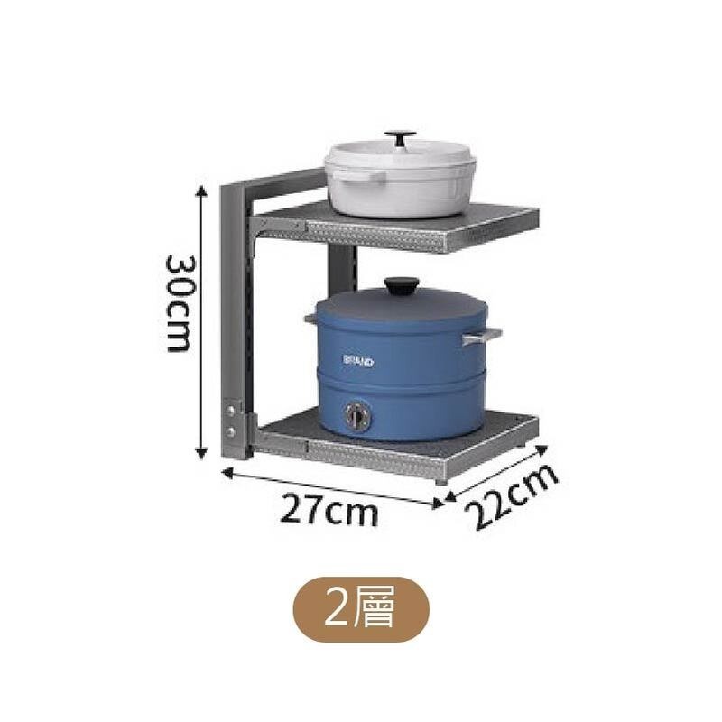 廚房置物架 鍋子 盤子 收納架 收納櫃 廚房收納 鍋子收納架 盤子收納 置物架 廚下收納架 多層架 廚房鍋架-規格圖10