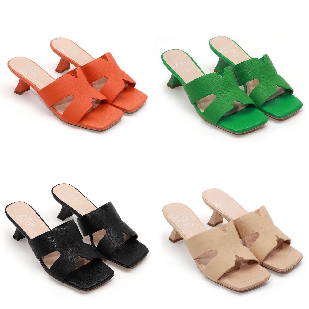 三輝皮鞋台灣設計師fnace真皮 牛皮H家風格貓跟鞋中跟拖鞋 方頭酒杯跟拖鞋中跟鞋高跟拖鞋低跟拖鞋涼拖鞋 原創作品 專櫃-細節圖3