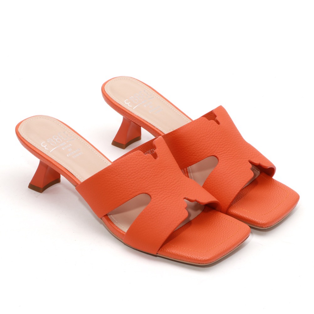 三輝皮鞋台灣設計師fnace真皮 牛皮H家風格貓跟鞋中跟拖鞋 方頭酒杯跟拖鞋中跟鞋高跟拖鞋低跟拖鞋涼拖鞋 原創作品 專櫃-細節圖4