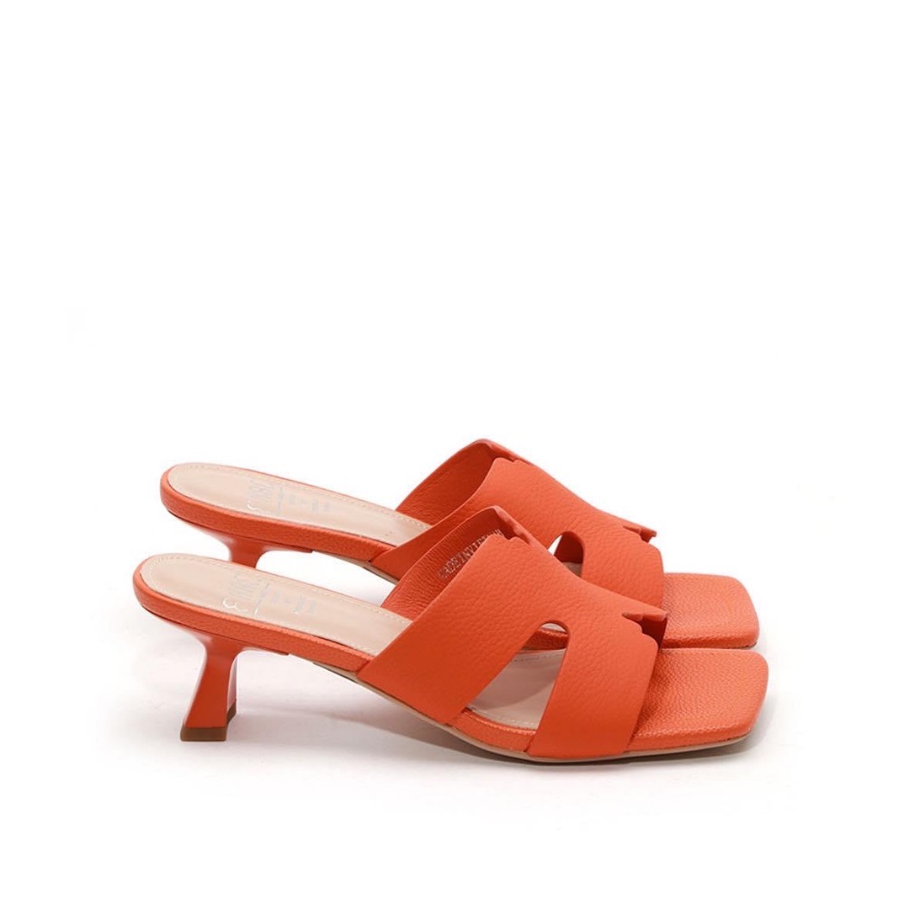 三輝皮鞋台灣設計師fnace真皮 牛皮H家風格貓跟鞋中跟拖鞋 方頭酒杯跟拖鞋中跟鞋高跟拖鞋低跟拖鞋涼拖鞋 原創作品 專櫃-細節圖5