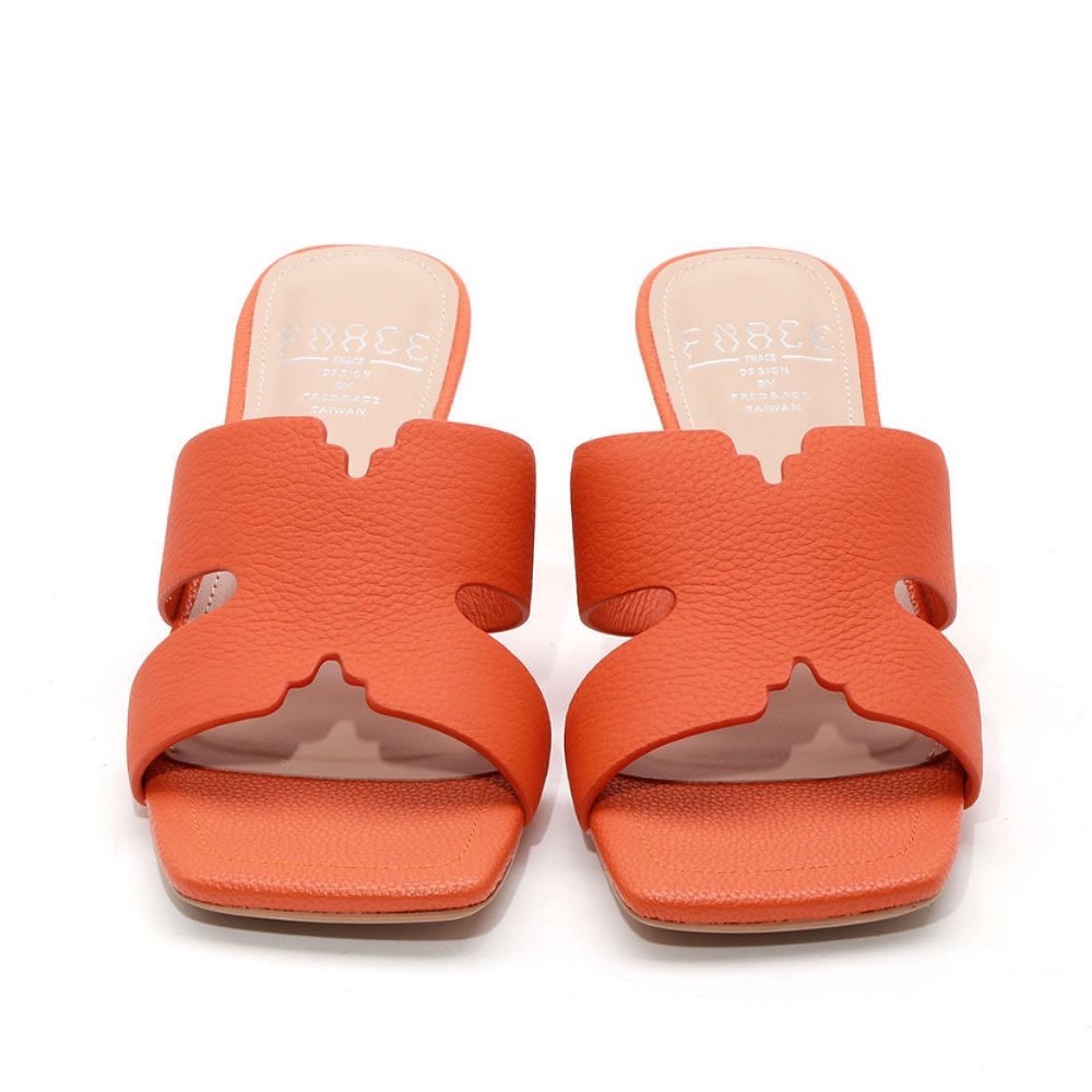 三輝皮鞋台灣設計師fnace真皮 牛皮H家風格貓跟鞋中跟拖鞋 方頭酒杯跟拖鞋中跟鞋高跟拖鞋低跟拖鞋涼拖鞋 原創作品 專櫃-細節圖6