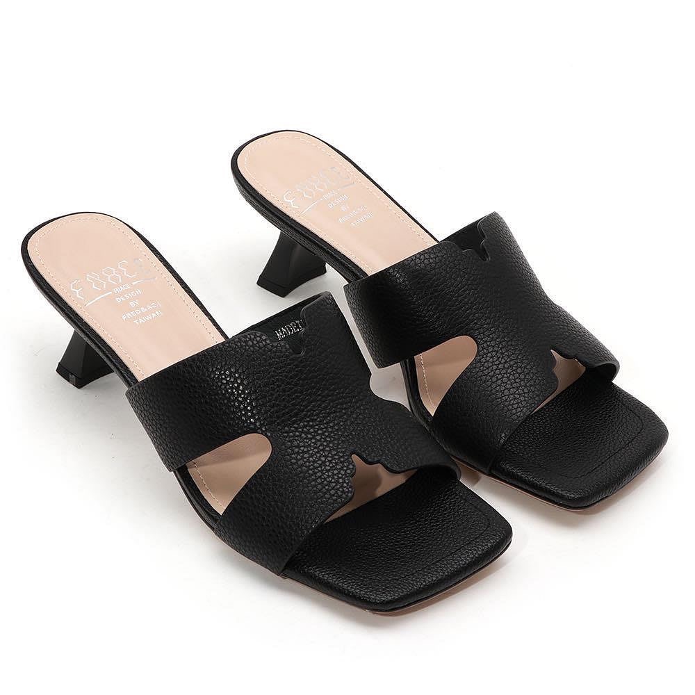 三輝皮鞋台灣設計師fnace真皮 牛皮H家風格貓跟鞋中跟拖鞋 方頭酒杯跟拖鞋中跟鞋高跟拖鞋低跟拖鞋涼拖鞋 原創作品 專櫃-細節圖10