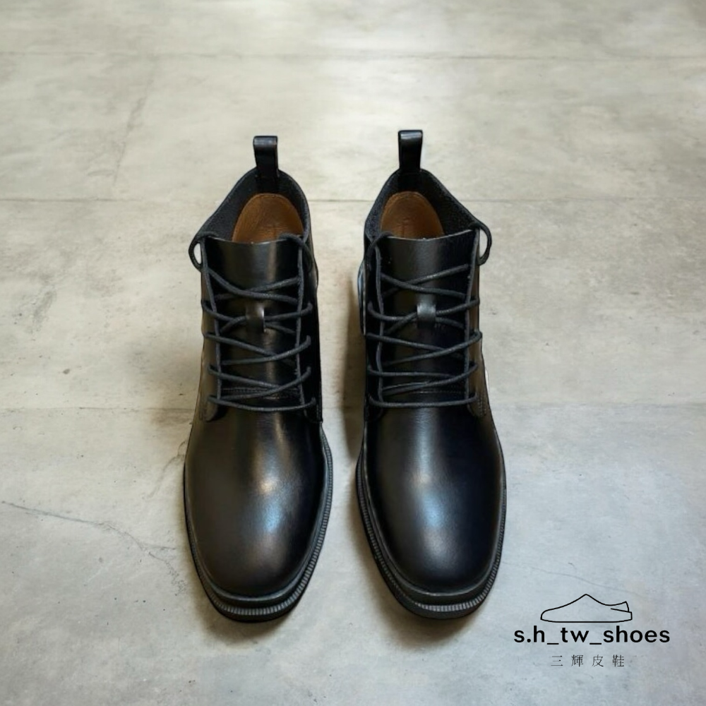 三輝皮鞋台灣製 MIT 真皮女靴 牛皮靴 馬丁靴 輕量靴 短靴 踝靴 軍靴 babala五孔綁帶超輕量足弓支撐帥氣女靴-細節圖4