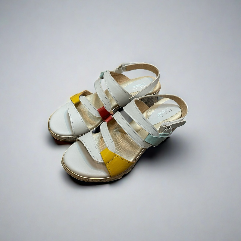 三輝皮鞋台灣製全真皮 牛皮超輕量足弓支撐幾何拼接S橫條厚底楔型跟涼鞋 babala高台平底涼鞋增高鞋寬楦女涼拖鞋-規格圖10