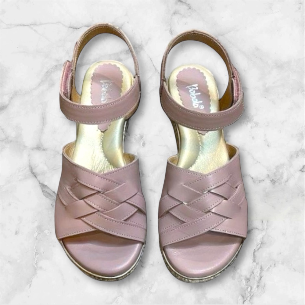 三輝皮鞋台灣製全真皮 牛皮超輕量足弓支撐氣質編織魔鬼氈厚底楔型跟涼鞋MIT babala高台平底涼鞋增高鞋寬楦拇指外翻-細節圖3