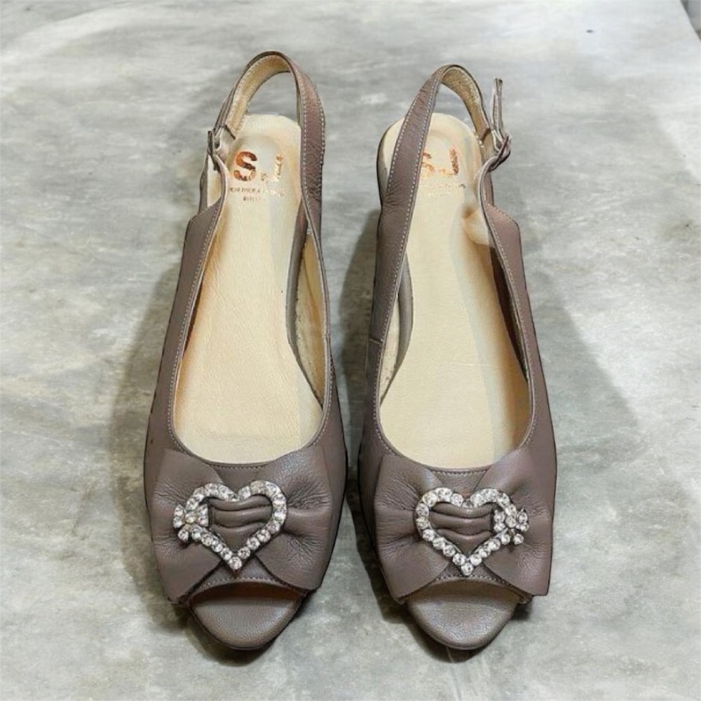 三輝皮鞋台灣製全真皮 小羊皮愛心水鑽魚口尖頭後空低跟鞋 MIT手工鞋 鑽石蝴蝶結細帶坡跟增高鞋 楔型跟厚底涼鞋平底鞋現貨-細節圖4