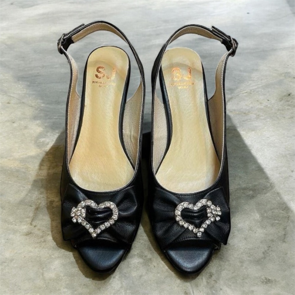 三輝皮鞋台灣製全真皮 小羊皮愛心水鑽魚口尖頭後空低跟鞋 MIT手工鞋 鑽石蝴蝶結細帶坡跟增高鞋 楔型跟厚底涼鞋平底鞋現貨-細節圖5