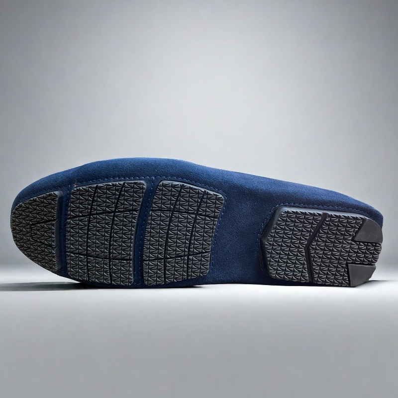 三輝皮鞋全真皮樂福鞋 豆豆鞋 真皮休閒鞋 樂福鞋 開車鞋 懶人鞋 義式牛皮麂皮休閒鞋 銀飾馬銜扣莫卡辛一腳蹬商務鞋上班鞋-細節圖3