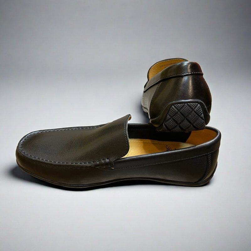 三輝皮鞋真皮樂福鞋 豆豆鞋 上班鞋 開車鞋 商務鞋 懶人鞋 一腳蹬 樂福鞋男 義式牛皮素面基本款歐風雅痞休閒鞋免綁帶皮鞋-細節圖3