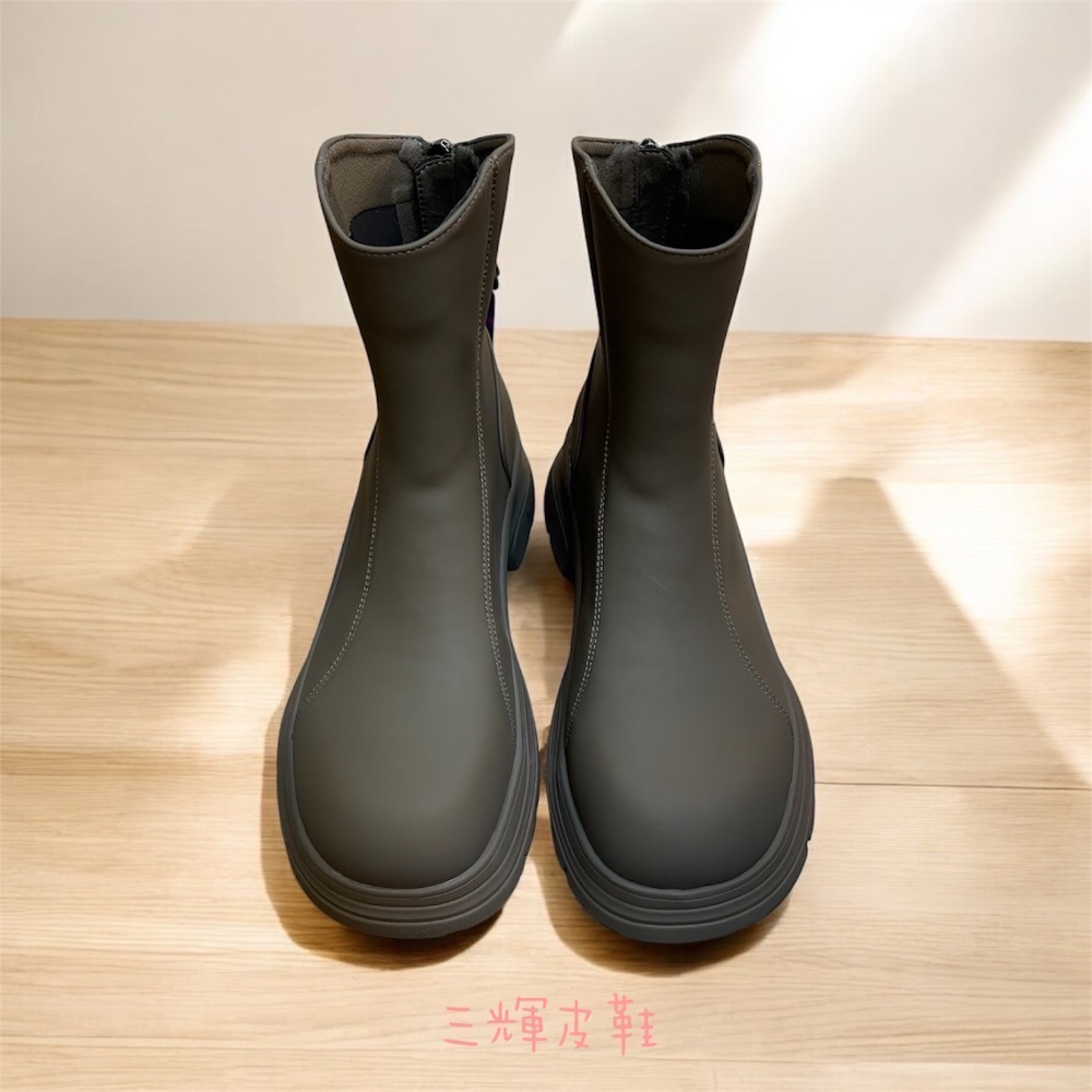 三輝皮鞋蝸牛SNAIL防水靴 中筒靴 短靴 輕量靴 防水鞋 工作靴 工裝靴 雨鞋 機能雪地止滑厚底寬楦增高鞋大頭鞋芒果頭-細節圖3
