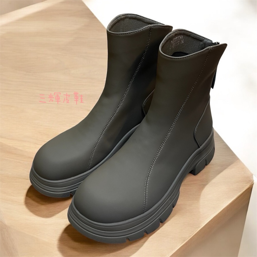 三輝皮鞋蝸牛SNAIL防水靴 中筒靴 短靴 輕量靴 防水鞋 工作靴 工裝靴 雨鞋 機能雪地止滑厚底寬楦增高鞋大頭鞋芒果頭-細節圖4