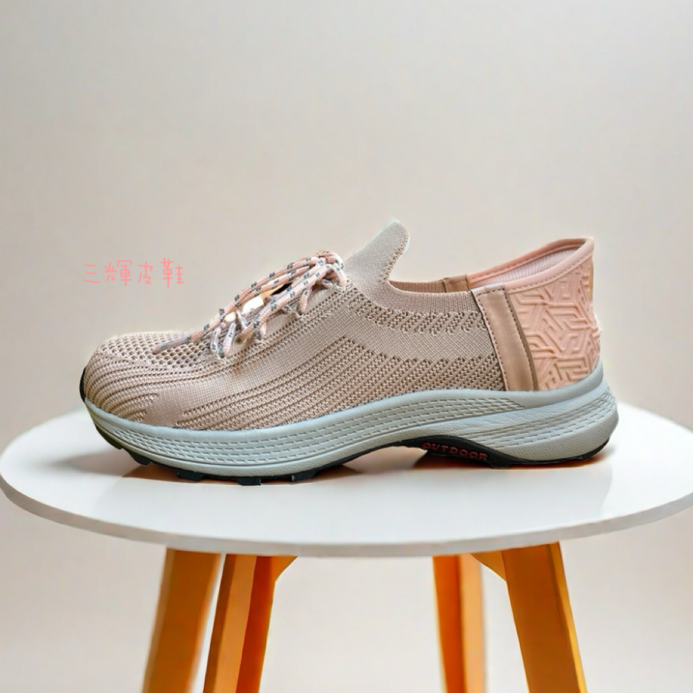 三輝皮鞋台灣製 瞬穿舒適科技 超輕量寬楦免綁帶真皮足弓支撐 透氣飛織網布健走鞋休閒鞋運動鞋 老人孕婦大腳41現貨加預購-細節圖4