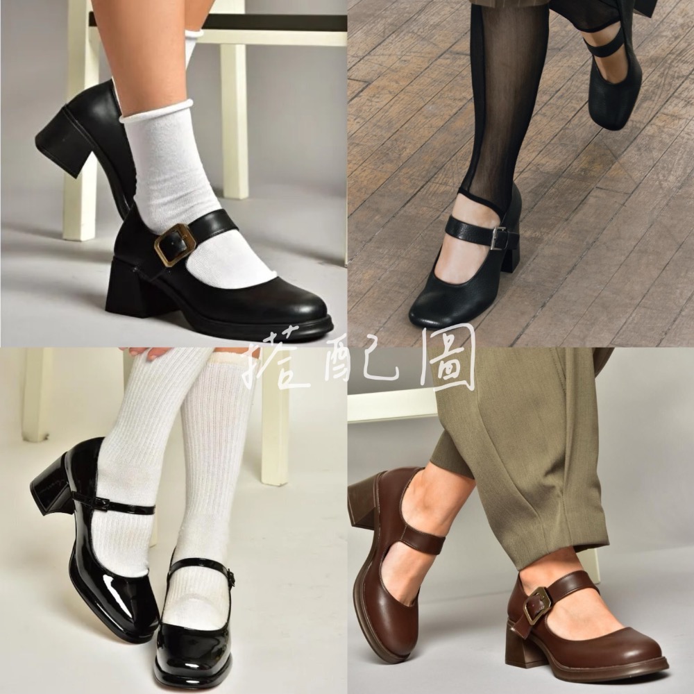 三輝皮鞋台灣製全真皮 不斷裂氧化大底 護趾海綿 羊皮圓頭魔鬼氈瑪莉珍素面雕花粗跟高跟鞋 窩心系列減壓寬楦中跟鞋mit-細節圖10