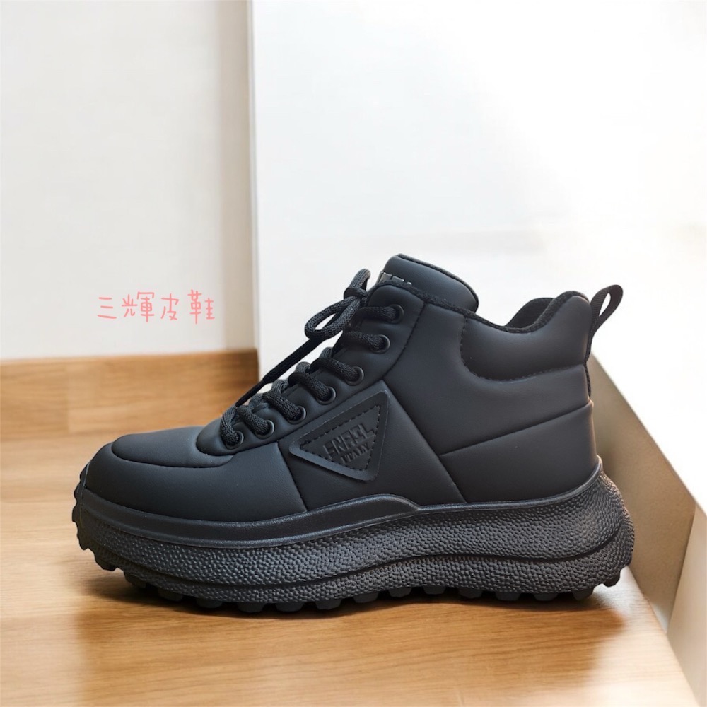三輝皮鞋SNAIL機能雪地止滑防水 超輕量彈性皮革羔羊毛高筒運動鞋 綁帶健走鞋加大尺碼蝸牛足底筋膜炎拇指外翻現貨加預購-細節圖8