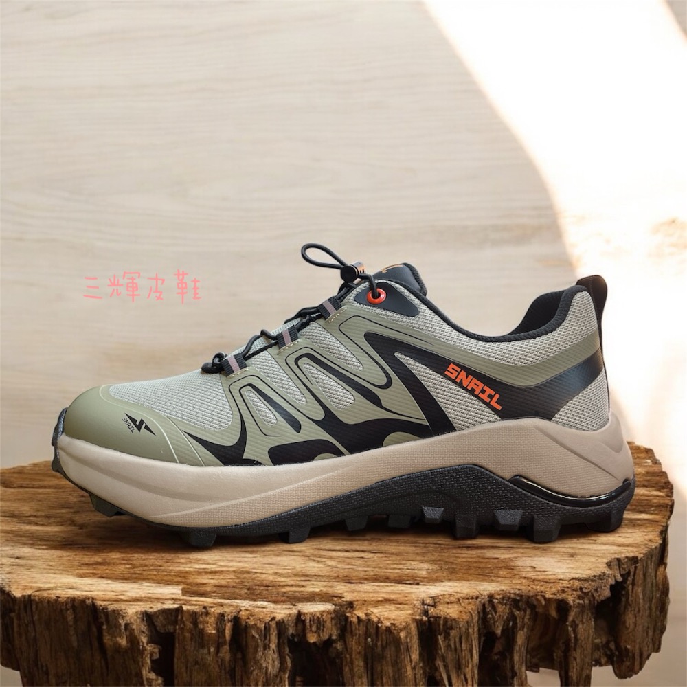 三輝皮鞋SNAIL輕量化免綁帶Gore-tex防水登山鞋 3M夜視反光超抓力越野鞋 蝸牛男防潑水防滑寬楦跑鞋 足底筋膜炎-細節圖2