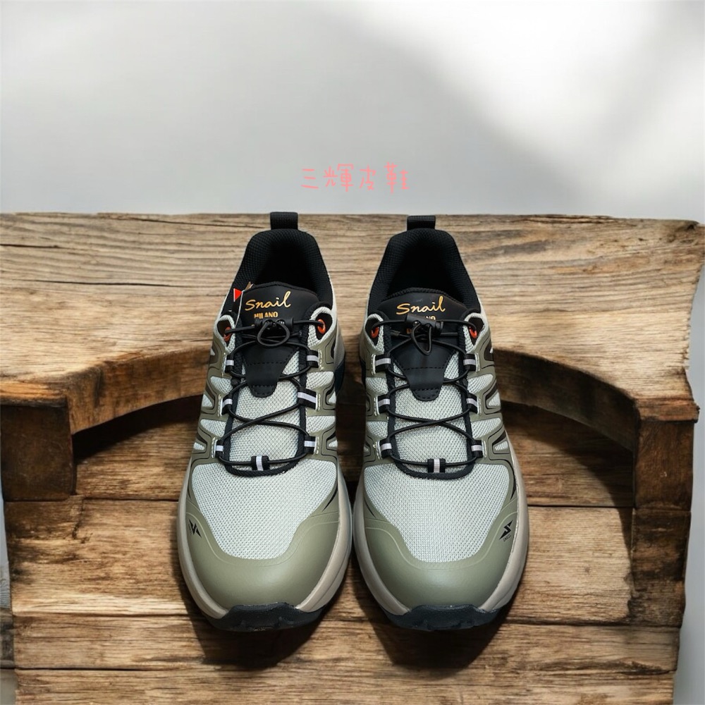 三輝皮鞋SNAIL輕量化免綁帶Gore-tex防水登山鞋 3M夜視反光超抓力越野鞋 蝸牛男防潑水防滑寬楦跑鞋 足底筋膜炎-細節圖4