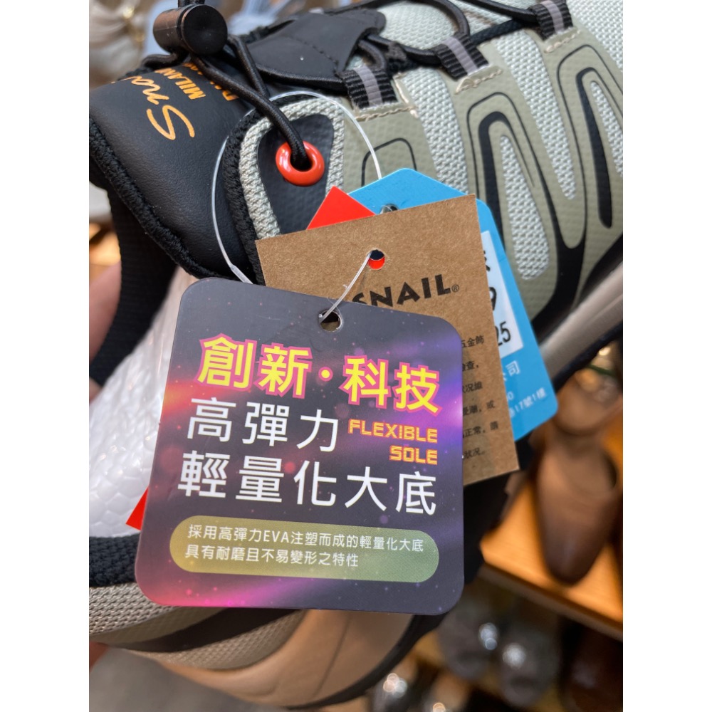 三輝皮鞋SNAIL輕量化免綁帶Gore-tex防水登山鞋 3M夜視反光超抓力越野鞋 蝸牛男防潑水防滑寬楦跑鞋 足底筋膜炎-細節圖11