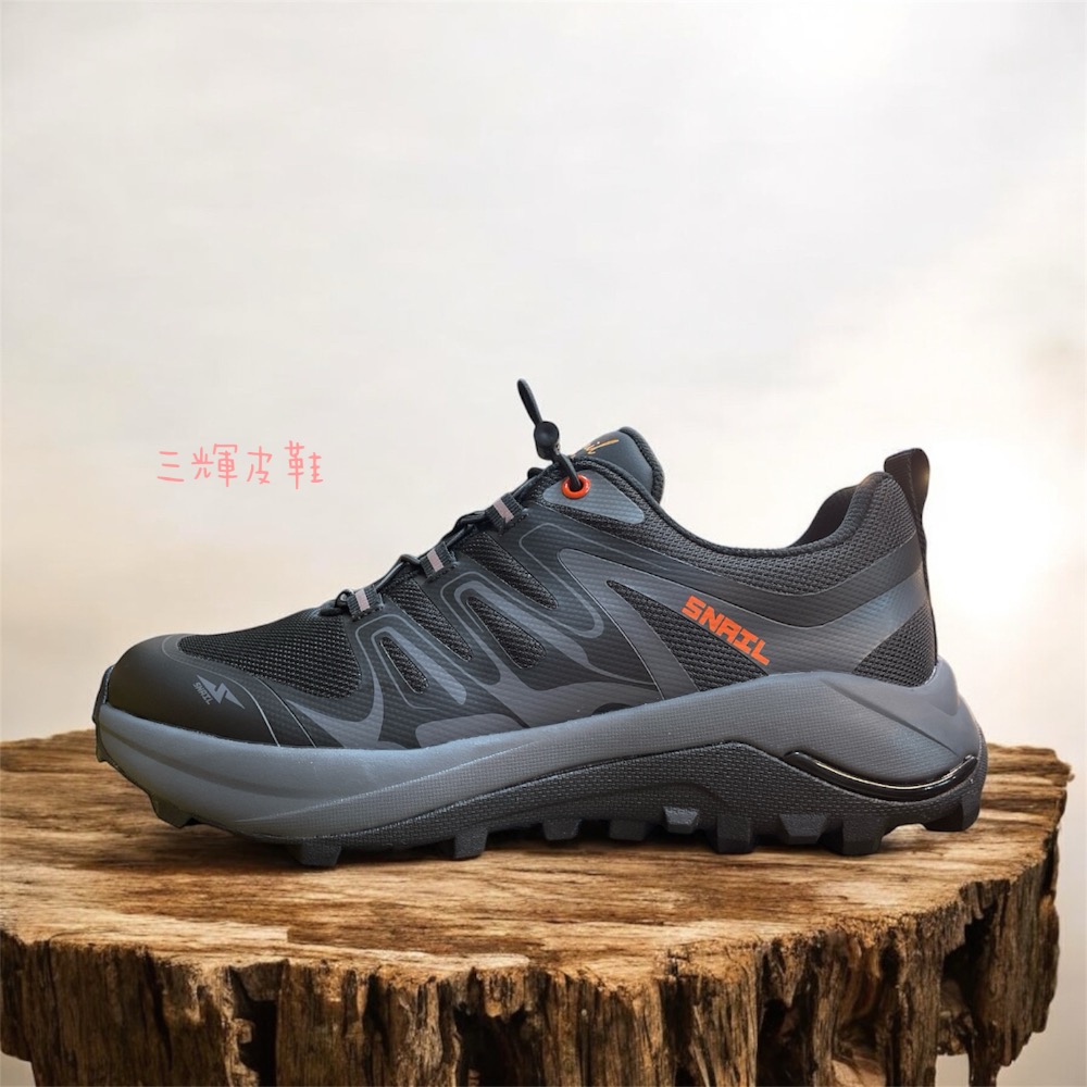 三輝皮鞋SNAIL輕量化免綁帶Gore-tex防水登山鞋 3M夜視反光超抓力越野鞋 蝸牛男防潑水防滑寬楦跑鞋 足底筋膜炎-規格圖11
