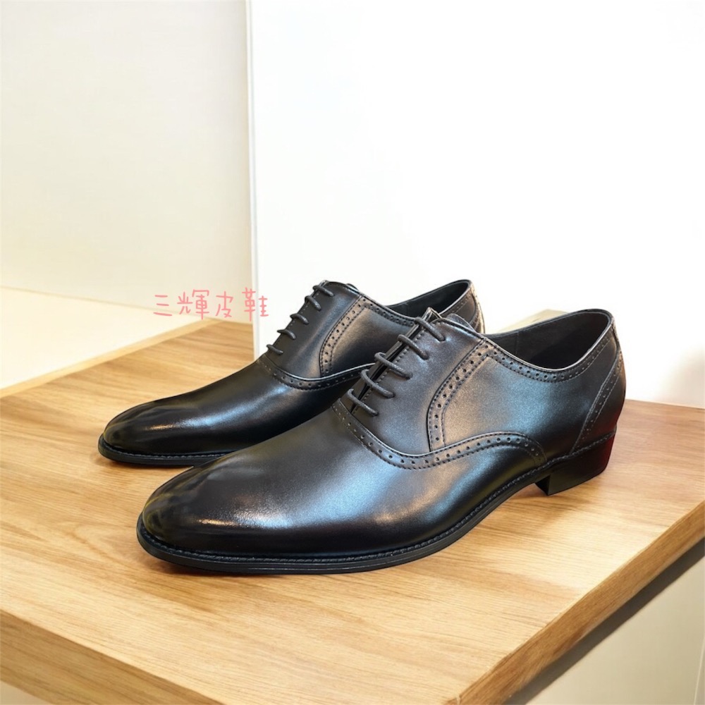 三輝皮鞋台灣製全真皮 牛皮英倫素面簡約布洛克雕花尖頭綁帶德比鞋 牛津鞋德比頭尼龍底男皮鞋 紳士鞋商務上班鞋婚鞋現貨MIT-細節圖2