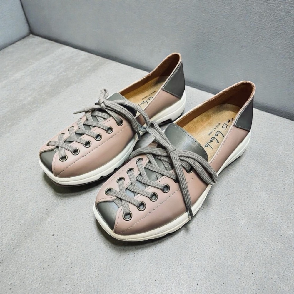 三輝皮鞋台灣製全真皮Babala MIT羊皮超輕量免綁帶皮衣交叉鞋帶綁帶風束身衣女休閒鞋輕便鞋包鞋單鞋平底鞋一腳蹬娃娃鞋-細節圖2