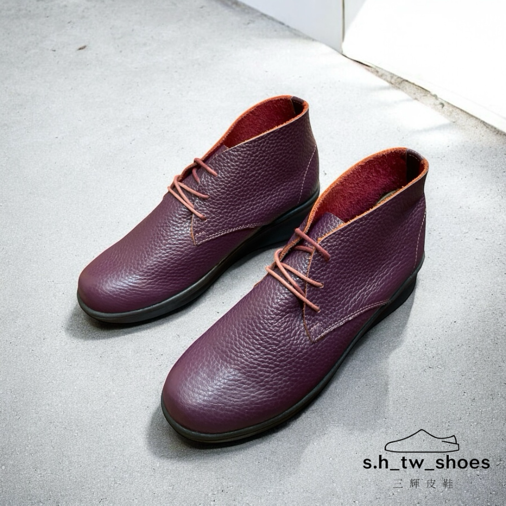 三輝皮鞋babala台灣製MIT真皮女靴 短靴牛皮靴踝靴高筒皮鞋馬丁靴平底靴厚底靴高筒靴三孔靴厚底鞋增高靴小尺碼女鞋-細節圖8