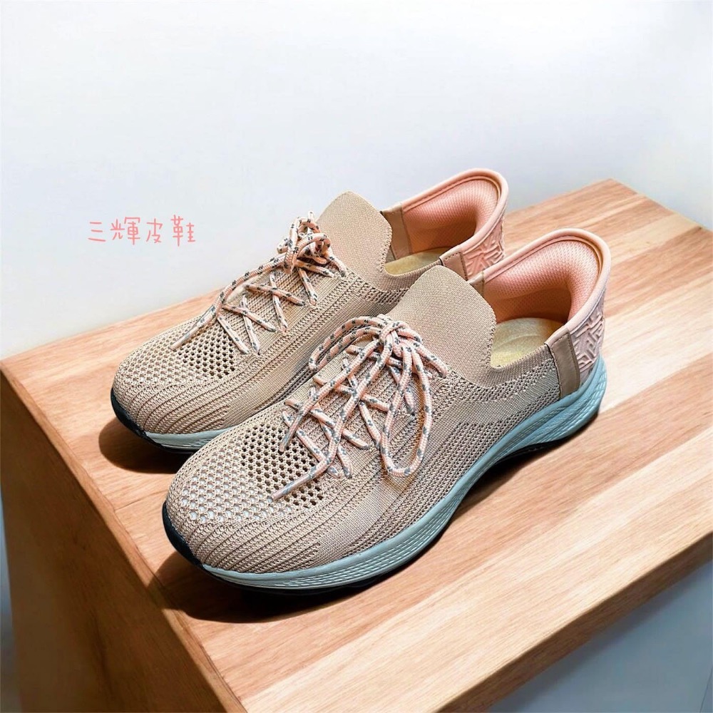 三輝皮鞋台灣製 瞬穿舒適科技 超輕量寬楦免綁帶真皮足弓支撐 透氣快乾飛織網布 免彎腰3M反光夜視折射健走鞋休閒鞋運動鞋-細節圖4