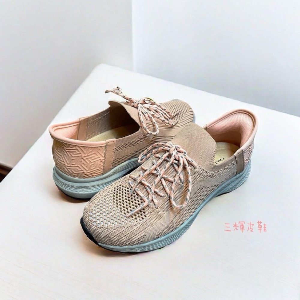 三輝皮鞋台灣製 瞬穿舒適科技 超輕量寬楦免綁帶真皮足弓支撐 透氣快乾飛織網布 免彎腰3M反光夜視折射健走鞋休閒鞋運動鞋-細節圖6