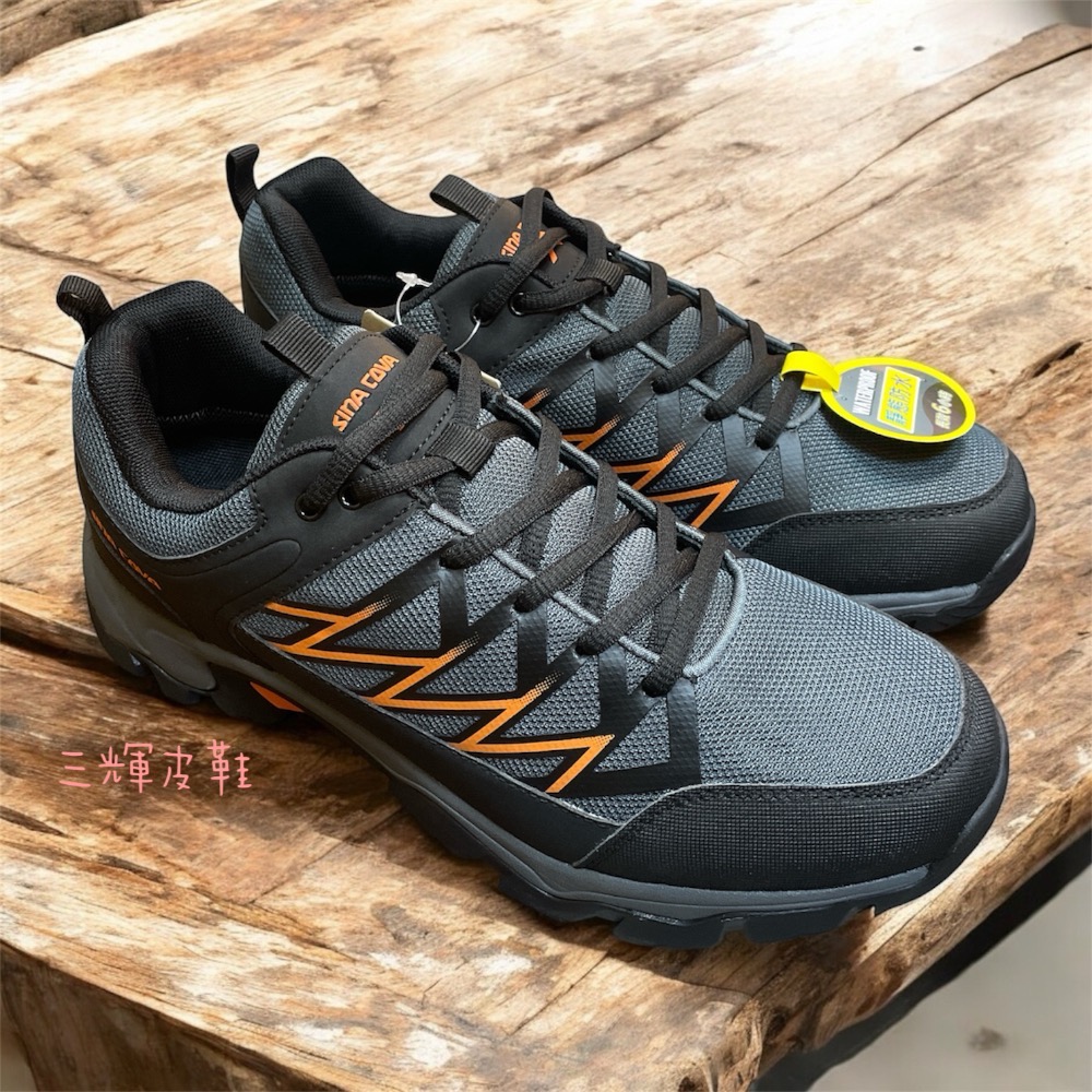 三輝皮鞋SINA COVA低筒靜態防水登山鞋 防潑水運動鞋 超抓力越野鞋紅螞蟻網眼寬楦健走鞋/耐磨/透氣/彈力防滑跑鞋-細節圖4