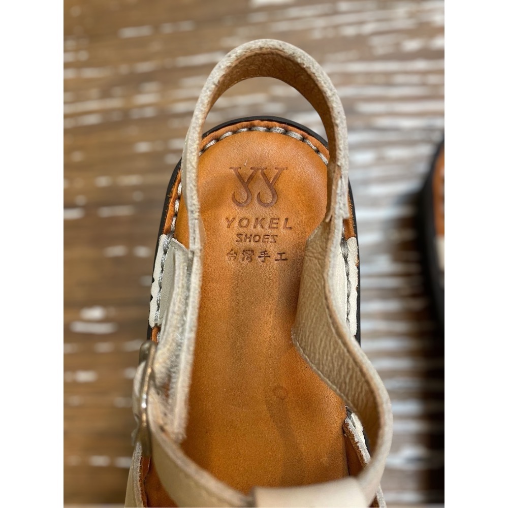 三輝皮鞋台灣製全真皮 女牛皮T字編織鞋底縫製魔鬼氈平底涼鞋 老師傅手工鞋 真皮乳膠鞋墊鞋底縫線 現貨加預購MIT-細節圖10