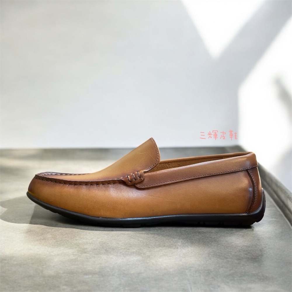 三輝皮鞋全真皮 義式牛皮渲染擦色素面樂福鞋 歐美日系紳士便士商務正裝豆豆鞋上班鞋休閒鞋懶人鞋莫卡辛開車鞋兩用一腳蹬現貨加-細節圖3