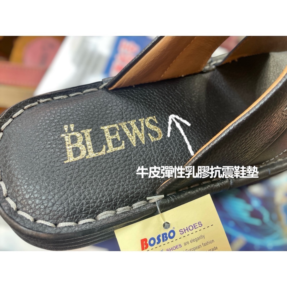 三輝皮鞋🇹🇼台灣製真皮拖鞋 氣墊拖鞋 牛皮拖鞋 拖鞋男 牛皮鞋墊 MIT 老師傅手工雙縫線固特異手縫寬楦厚底男拖鞋-細節圖8