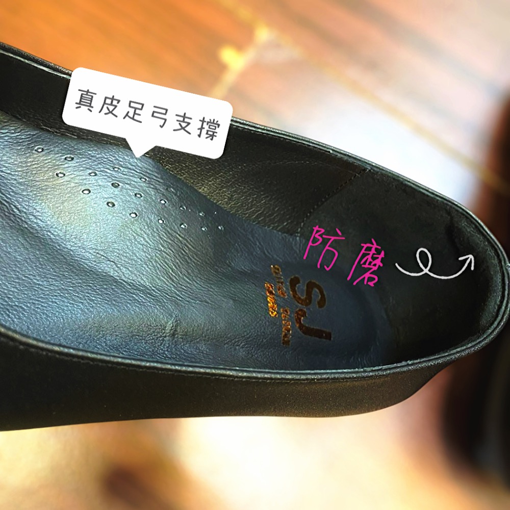 三輝皮鞋台灣製全真皮 羊皮素面圓頭基本款防水台細跟高跟鞋上班鞋 老師傅手工鞋 高台 寬楦 拇指外翻 真皮跟鞋 現貨MIT-細節圖4