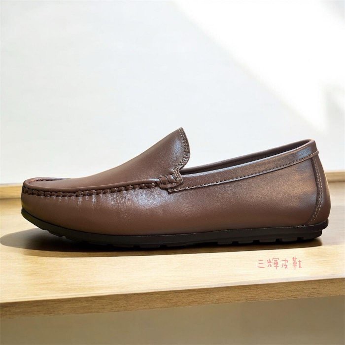 三輝皮鞋台灣製全真皮 柔軟義大利小牛皮啞光素面軟皮軟底樂福鞋 英倫豆豆鞋懶人鞋輕便鞋休閒鞋一腳蹬開車鞋 現貨加預購MIT-細節圖6