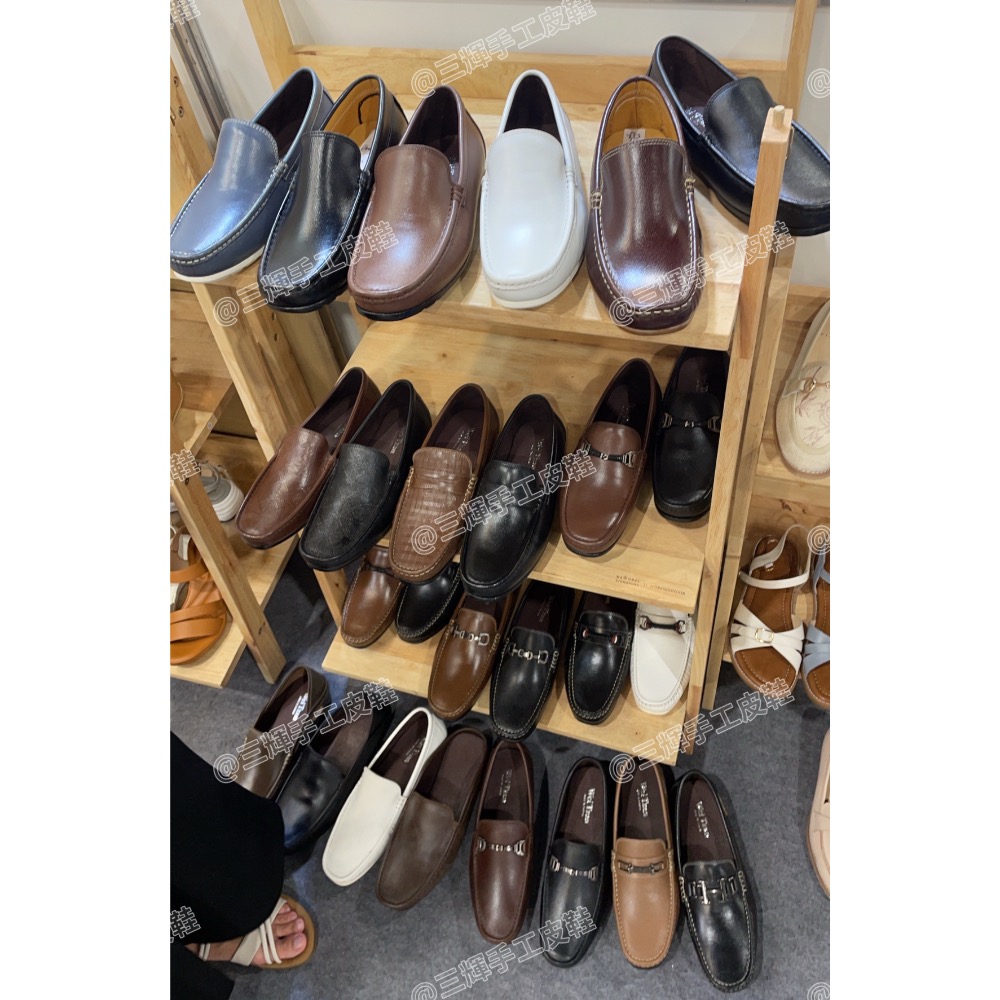 三輝皮鞋台灣製全真皮 柔軟義大利小牛皮 可後踩兩穿式軟皮軟底樂福鞋 英倫豆豆鞋懶人鞋 老師傅手工鞋 2way休閒鞋MIT-細節圖6