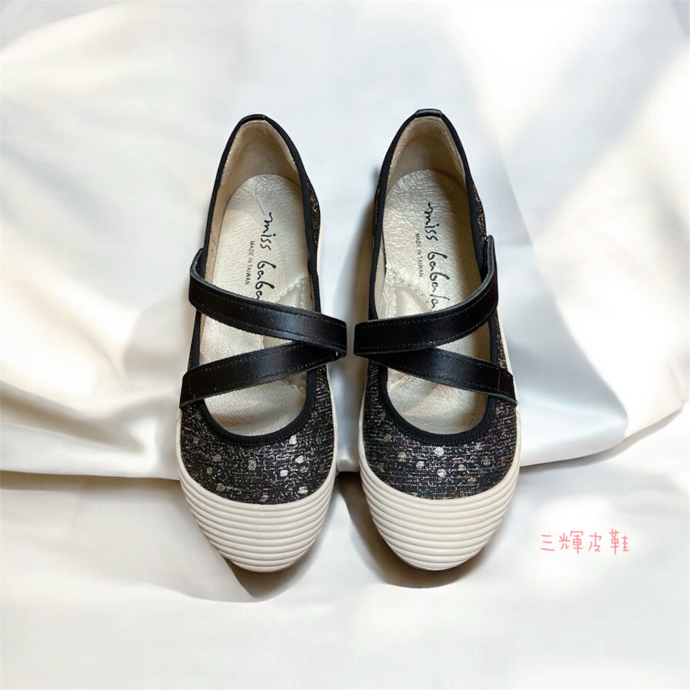 三輝皮鞋台灣製 全真皮 羊皮瑪莉珍鞋 娃娃鞋 芭蕾舞鞋 魔鬼氈可調整平底鞋 赫本鞋 芭蕾運動鞋 扁平足 休閒鞋 mit-細節圖3