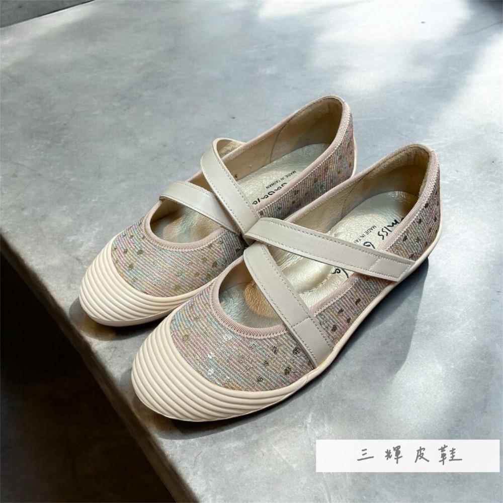 三輝皮鞋台灣製 全真皮 羊皮瑪莉珍鞋 娃娃鞋 芭蕾舞鞋 魔鬼氈可調整平底鞋 赫本鞋 芭蕾運動鞋 扁平足 休閒鞋 mit-細節圖4