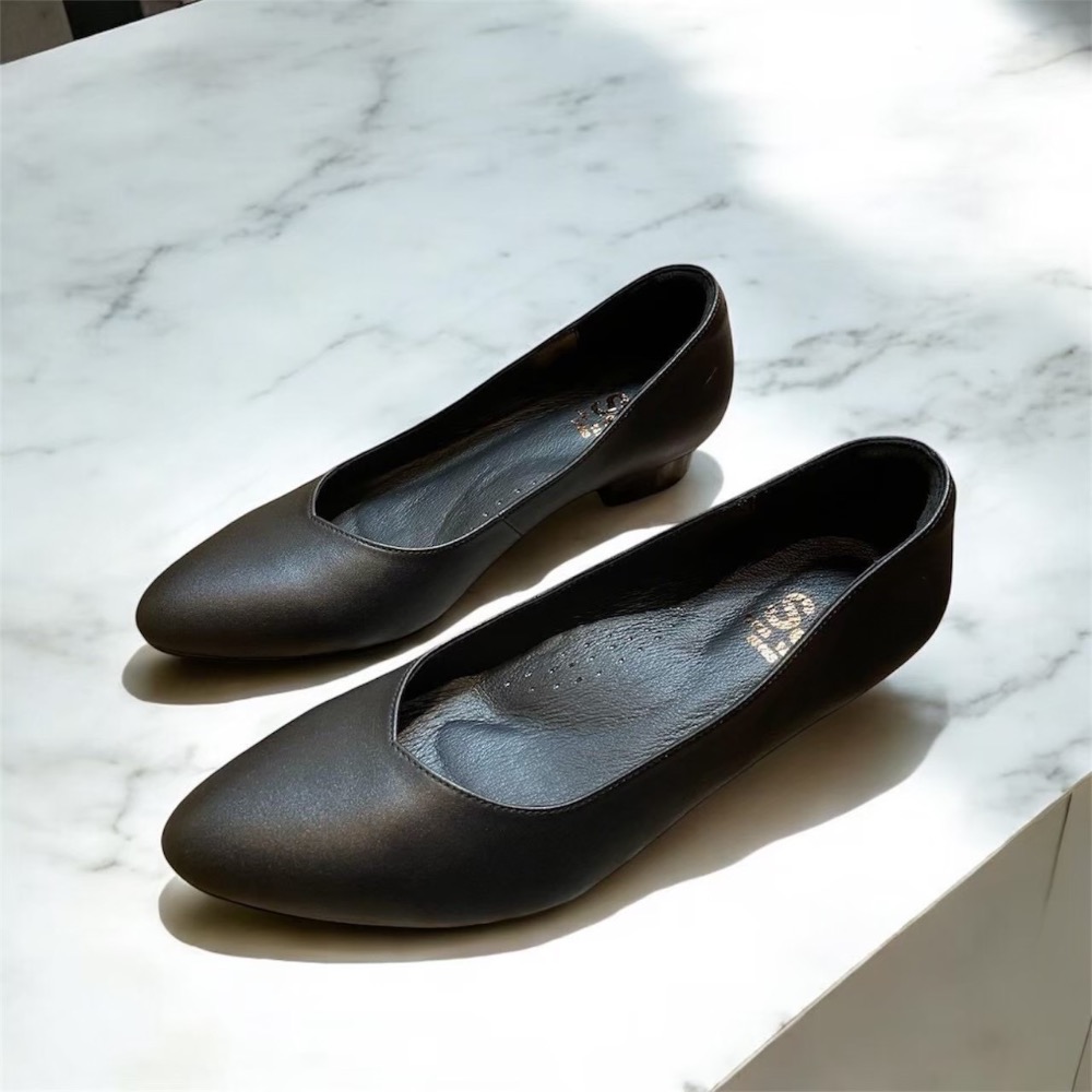 三輝皮鞋台灣製全真皮 羊皮V口尖頭素面基本款跟鞋 木頭跟 低跟鞋中跟鞋粗跟高跟鞋寬楦拇指外翻手工鞋訂製款訂做上班鞋MIT-細節圖2