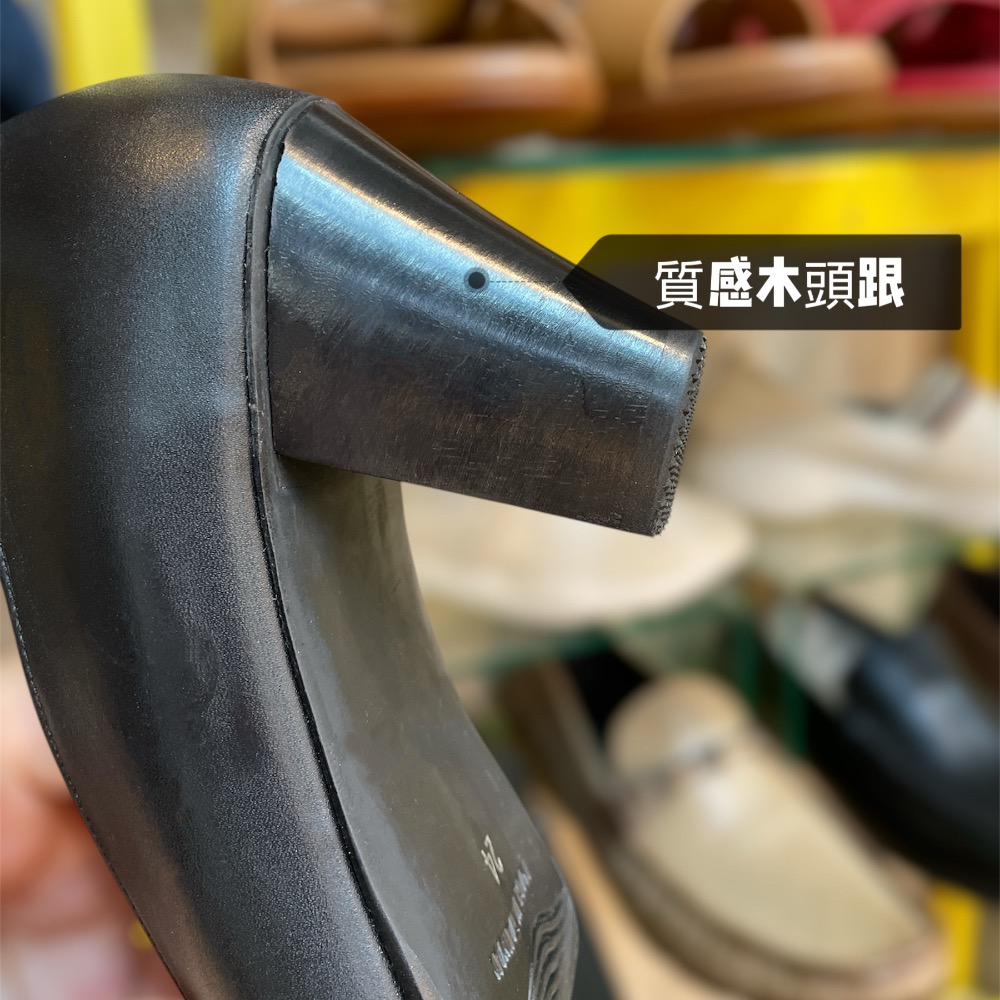 三輝皮鞋台灣製全真皮 羊皮V口尖頭素面基本款跟鞋 木頭跟 低跟鞋中跟鞋粗跟高跟鞋寬楦拇指外翻手工鞋訂製款訂做上班鞋MIT-細節圖6