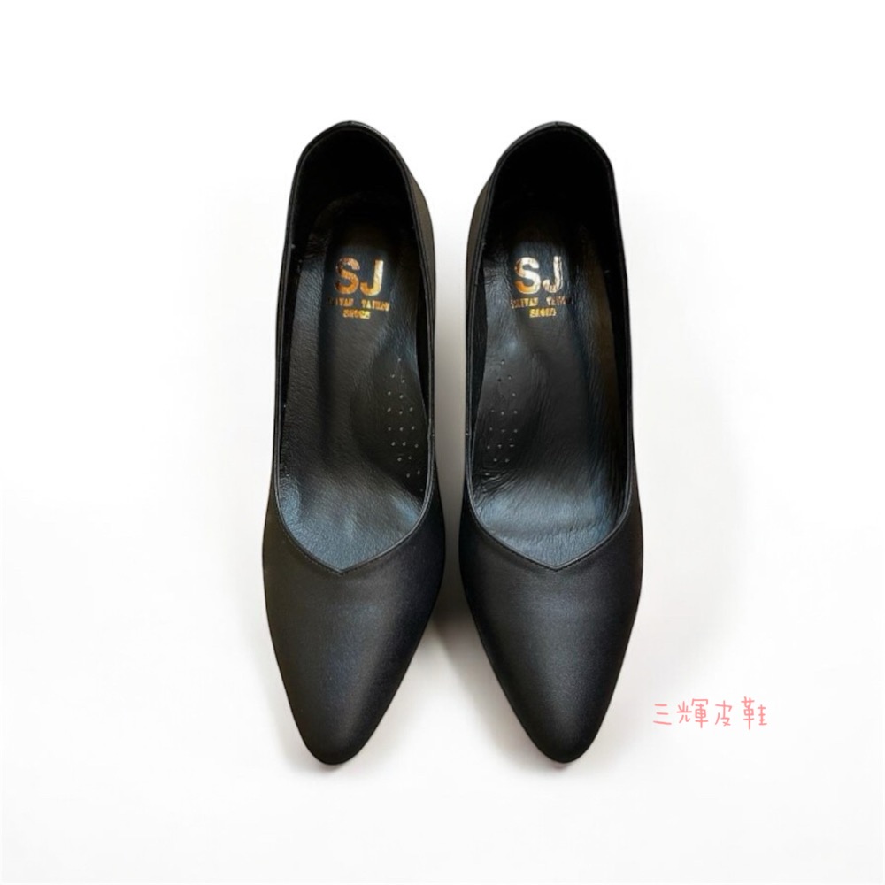 三輝皮鞋台灣製全真皮 羊皮V口尖頭素面基本款跟鞋 木頭跟 低跟鞋中跟鞋粗跟高跟鞋寬楦拇指外翻手工鞋訂製款訂做上班鞋MIT-細節圖8