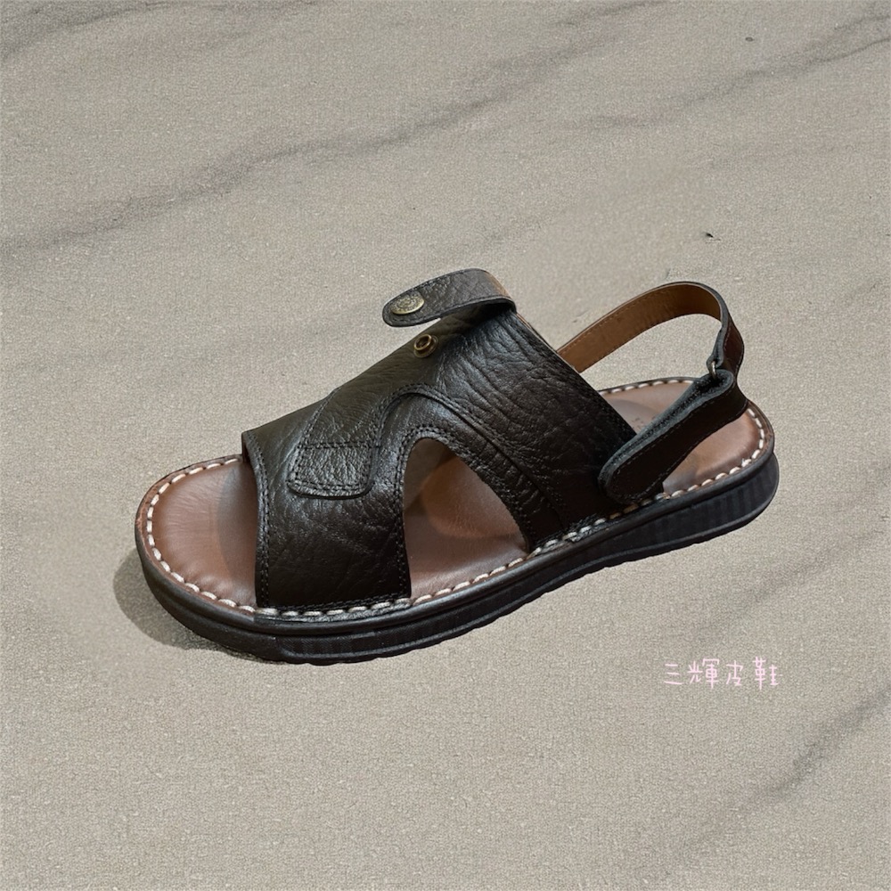 三輝皮鞋🇹🇼台灣製造 MIT 全真皮 兩用氣墊涼鞋 牛皮涼鞋 老師傅手工鞋 真皮涼鞋 2way拖鞋 現貨加預購-細節圖4