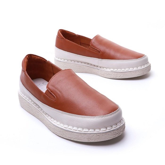 三輝皮鞋台灣fnace全真皮 牛皮軟Q鞋底縫製厚底吐司鞋 深口套腳軟皮軟底懶人鞋休閒鞋餅乾鞋平底鞋滑板增高鞋麵包鞋零碼-細節圖2