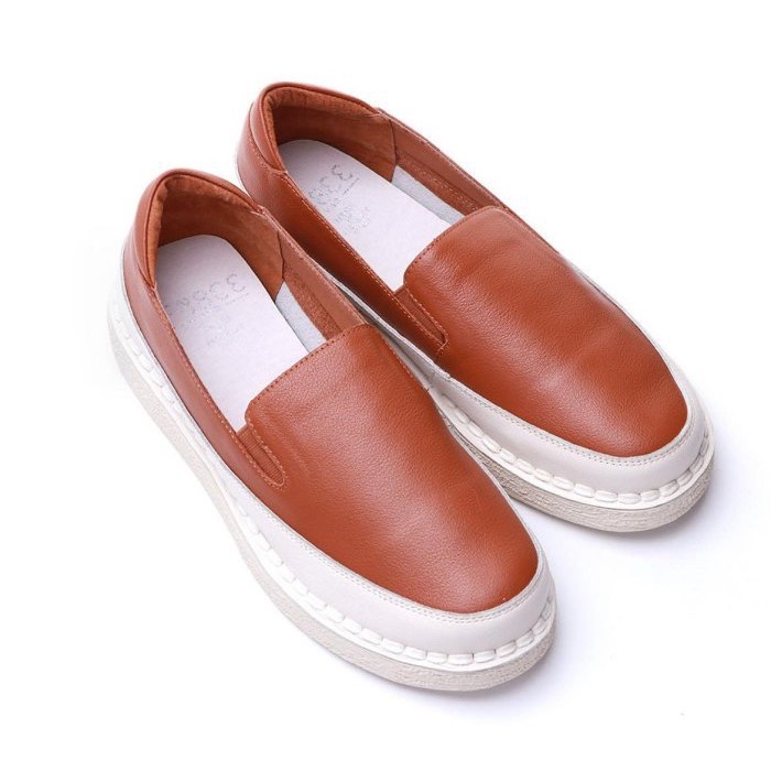 三輝皮鞋台灣fnace全真皮 牛皮軟Q鞋底縫製厚底吐司鞋 深口套腳軟皮軟底懶人鞋休閒鞋餅乾鞋平底鞋滑板增高鞋麵包鞋零碼-細節圖4